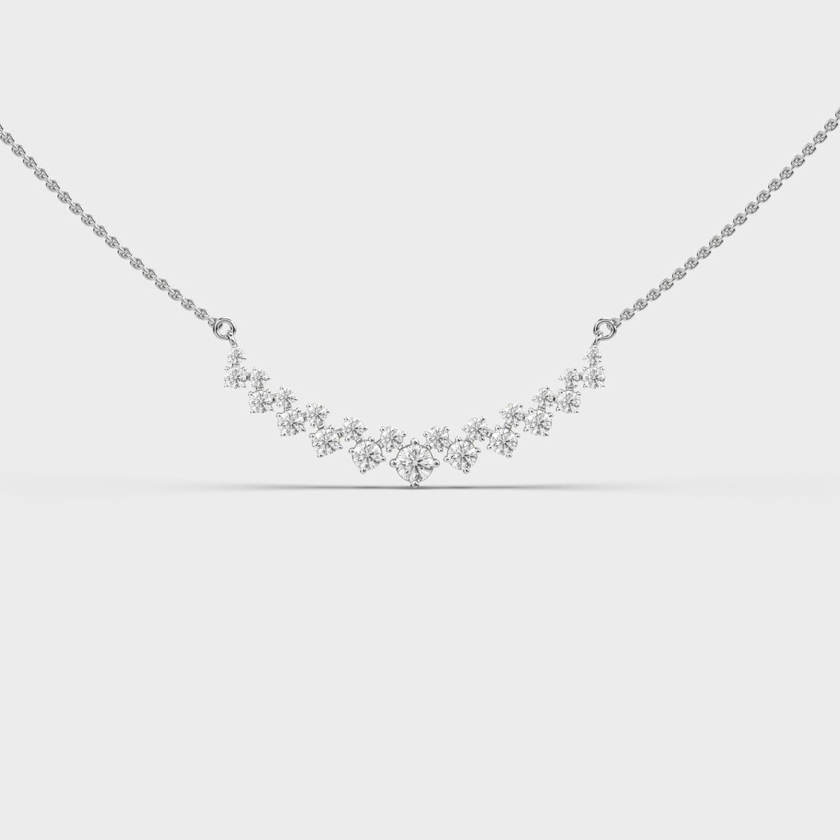 Scattered Curve Diamond Necklace