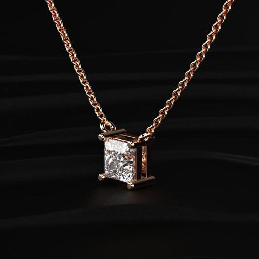 Princess-Cut Solitaire Necklace