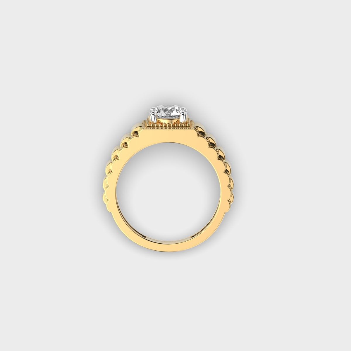 Isa Signet Diamond Band For Men - View 13