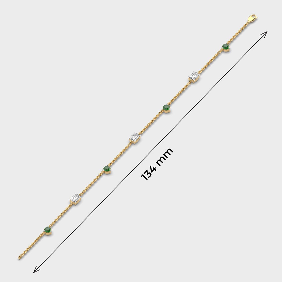 Minimal Artemis Green Dot Stone Diamond Bracelet