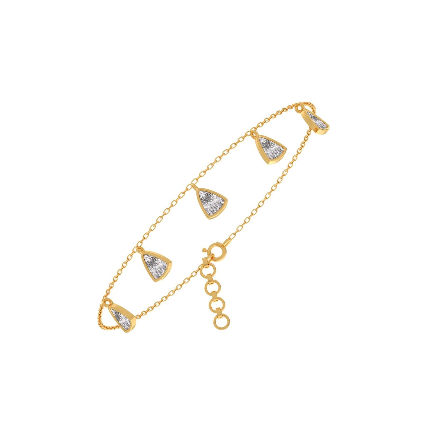 Curved Trillion Chain Bracelet