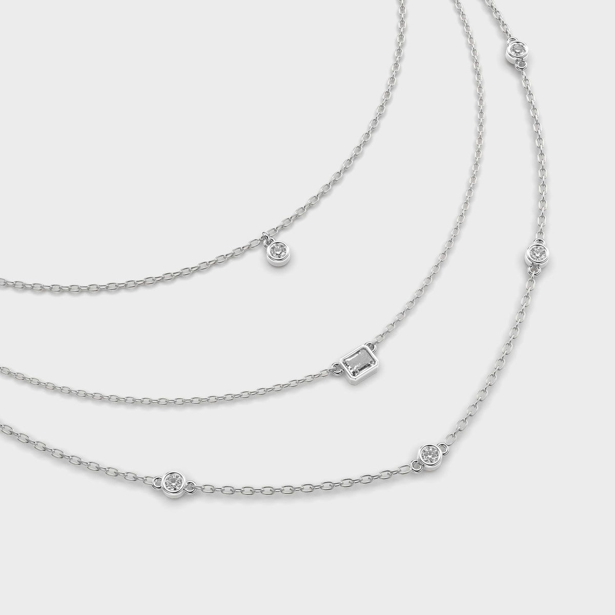 Three Layer Showcase Diamond Necklace