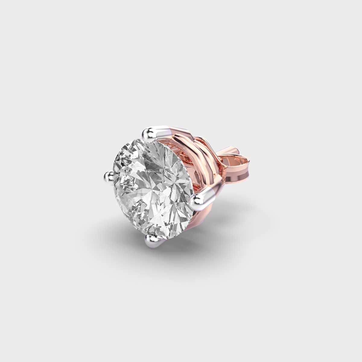 Classic Men's Round Diamond Single Stud