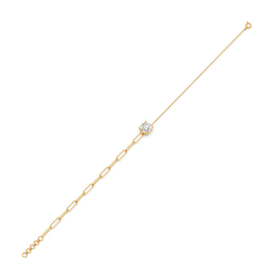 0.95 ct Round Solitaire Paperclip Chain Bracelet