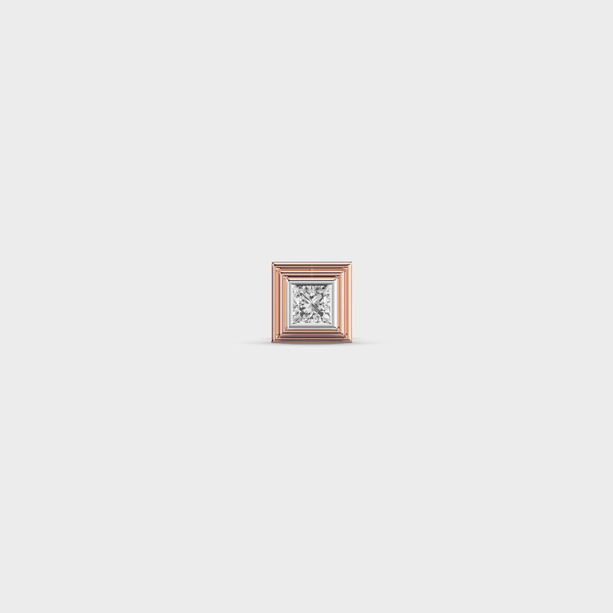 Square Shaped Princess Cut Diamond Stud For Men