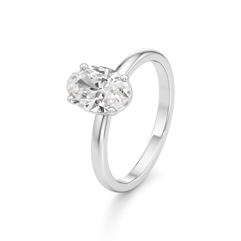 Classic Oval Diamond Solitaire Ring