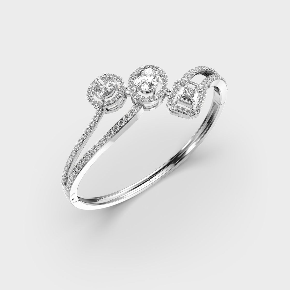 Three Pretty Curve Diamond Bracelet