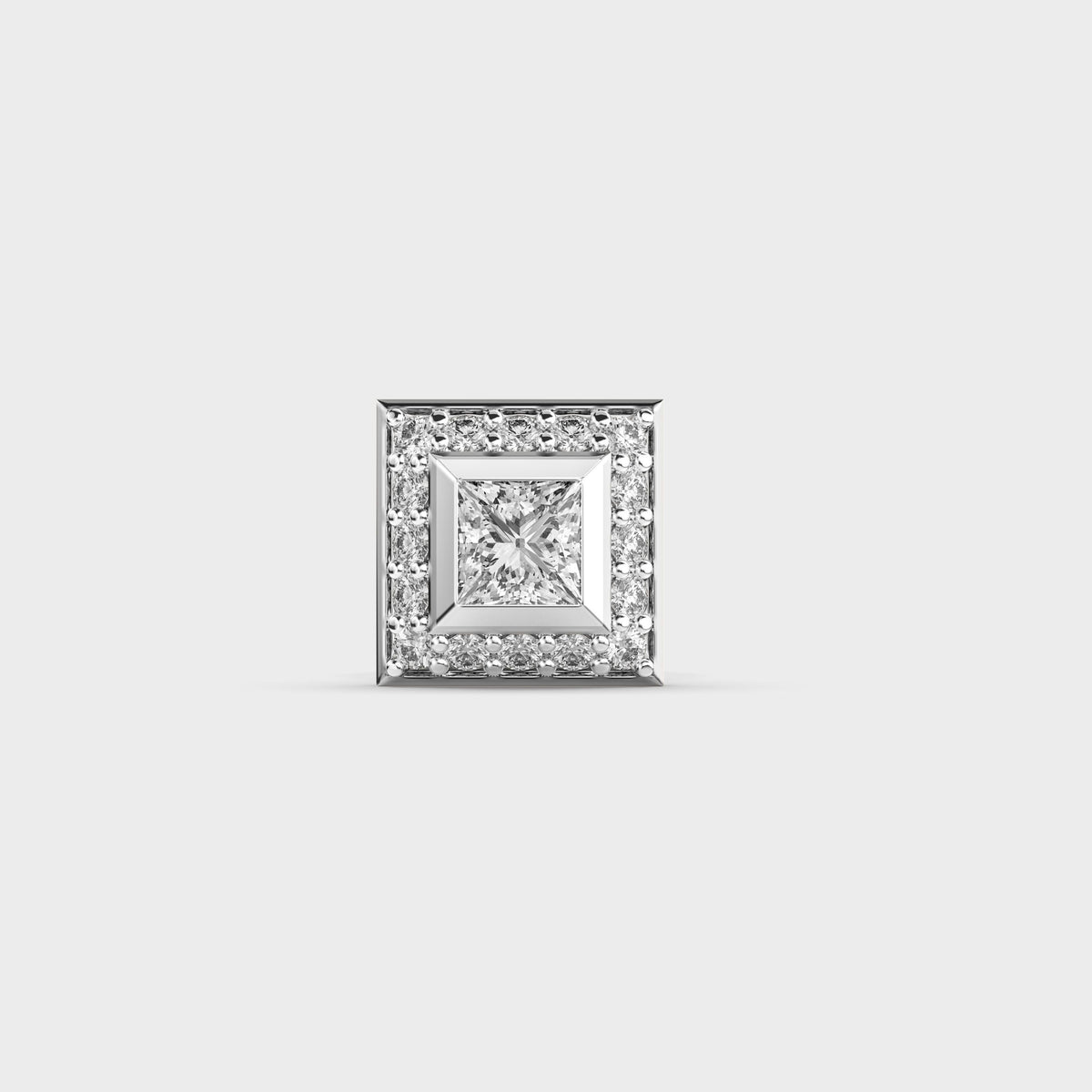 Classic Square Men Princess Diamond Stud