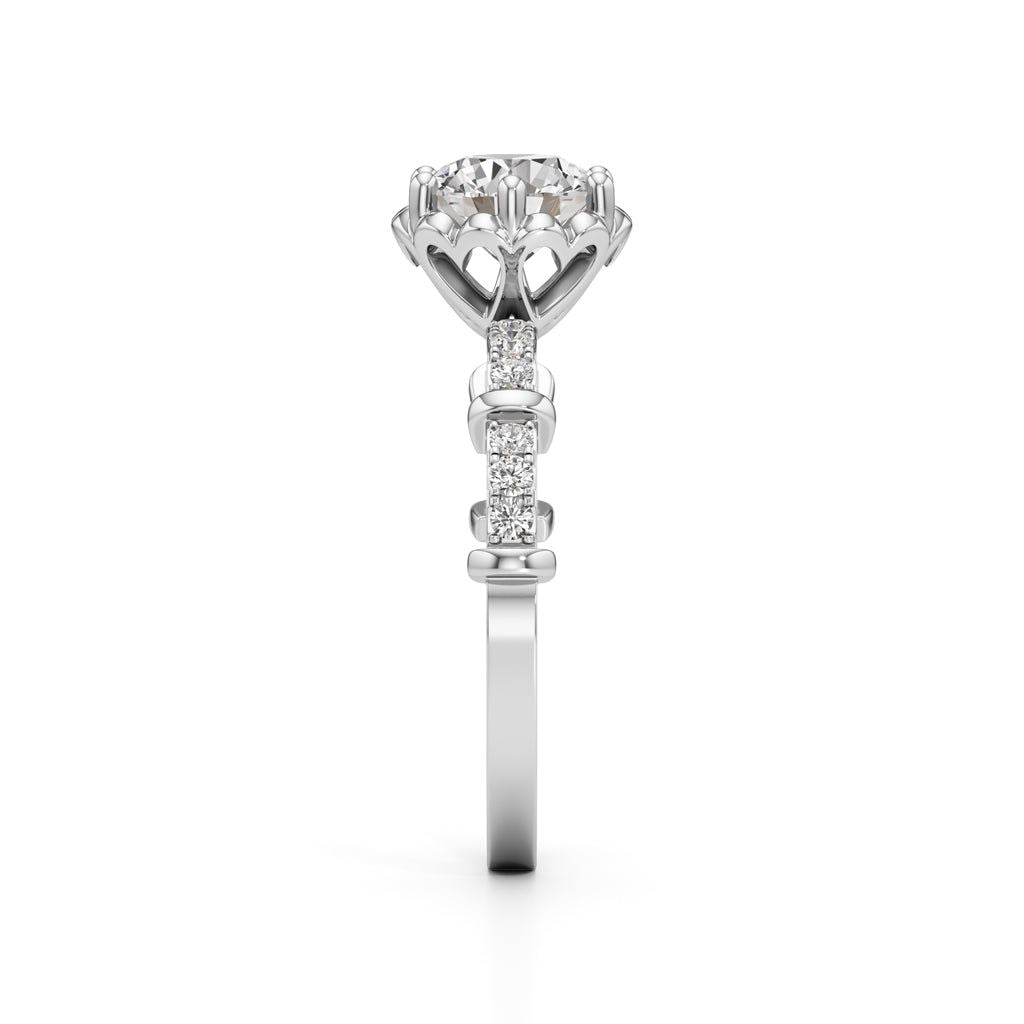 Aurora Crown Solitaire Ring