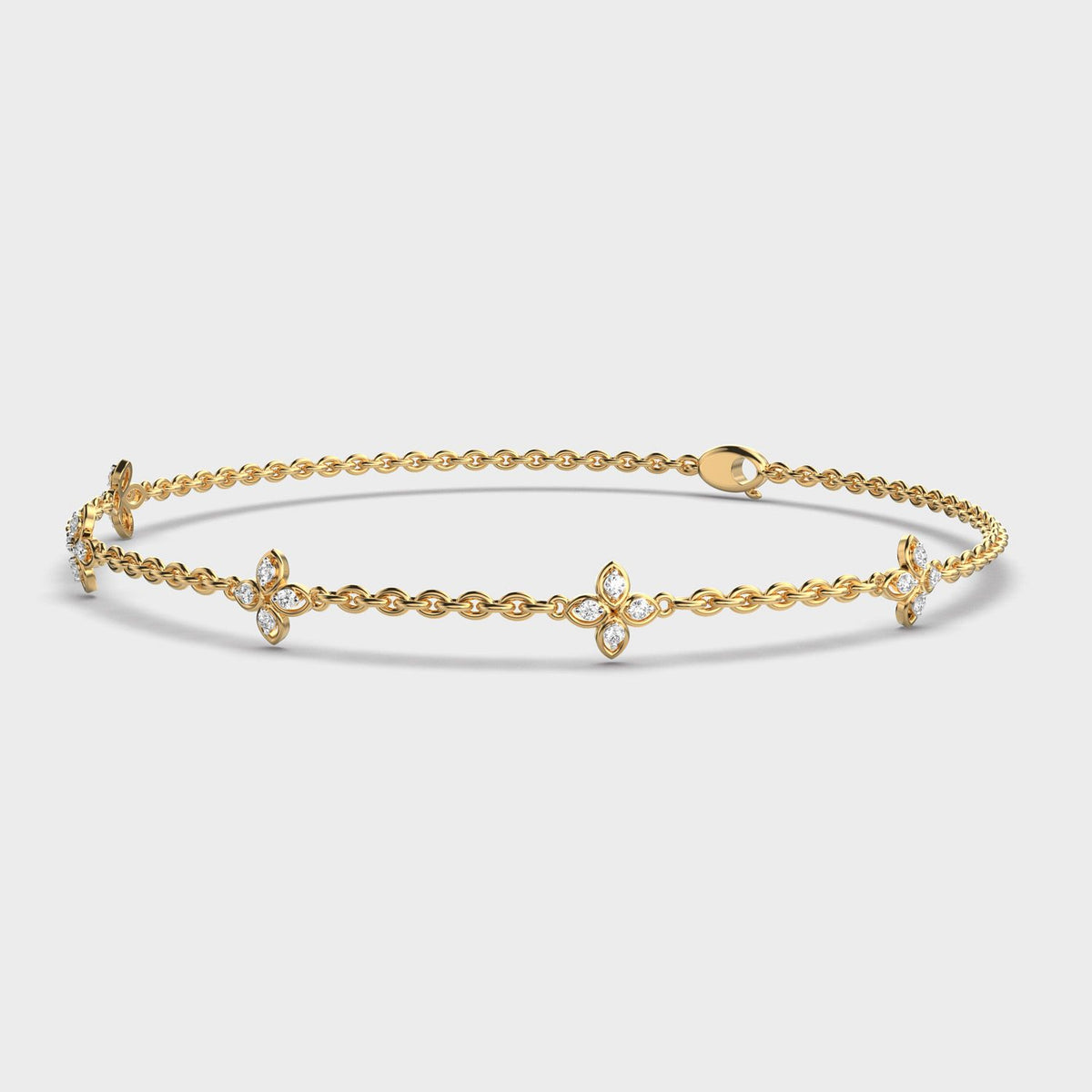Soft Weave Flower Diamond Bracelet