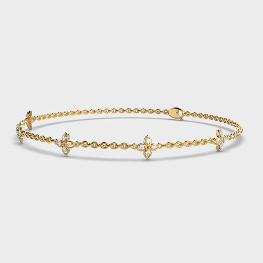 Soft Weave Flower Diamond Bracelet