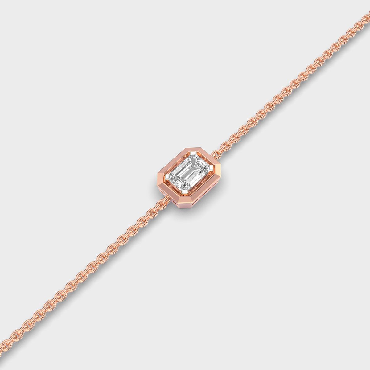Minimal Emerald Diamond Bracelet