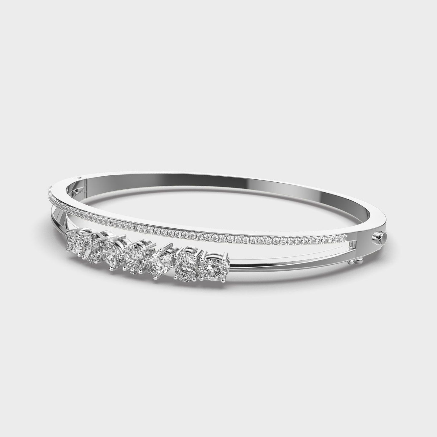 Shining Symphony Oval And Round Diamond Bracelet