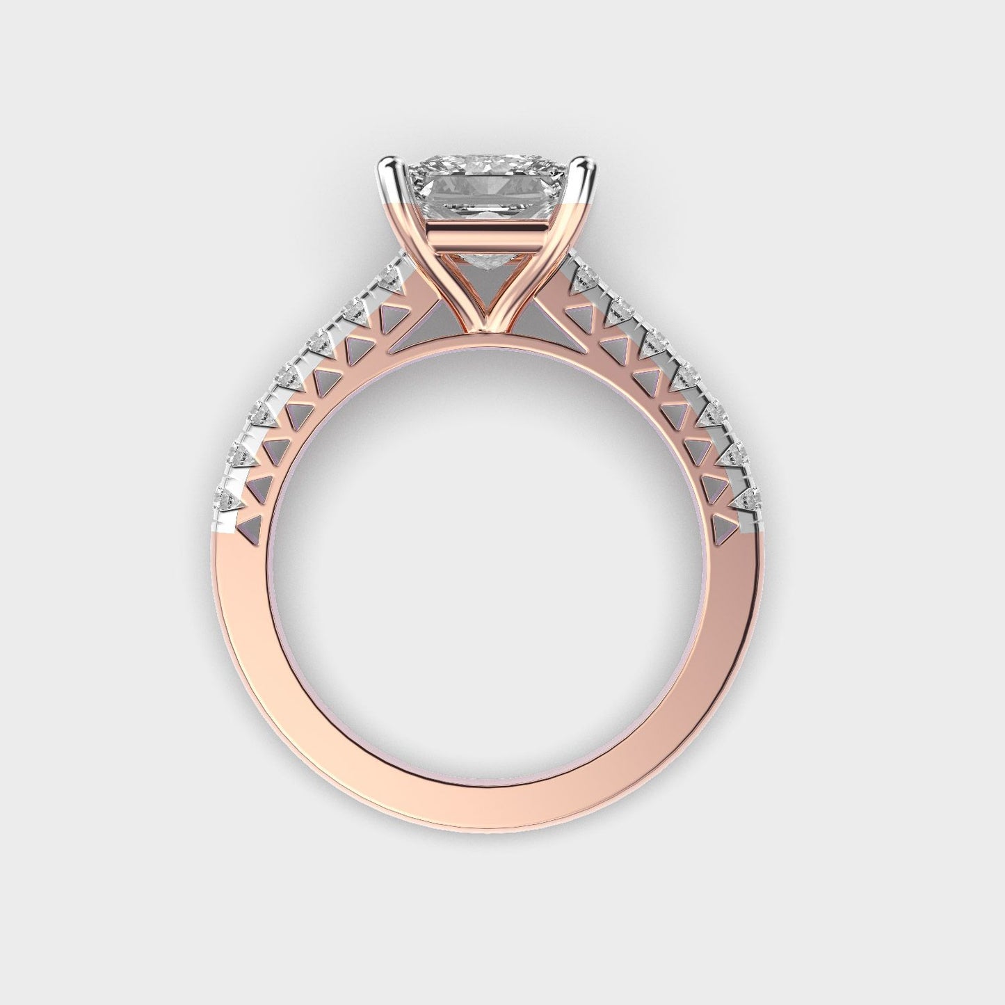 Princess Cut Royal Crown Diamond Ring - View 9