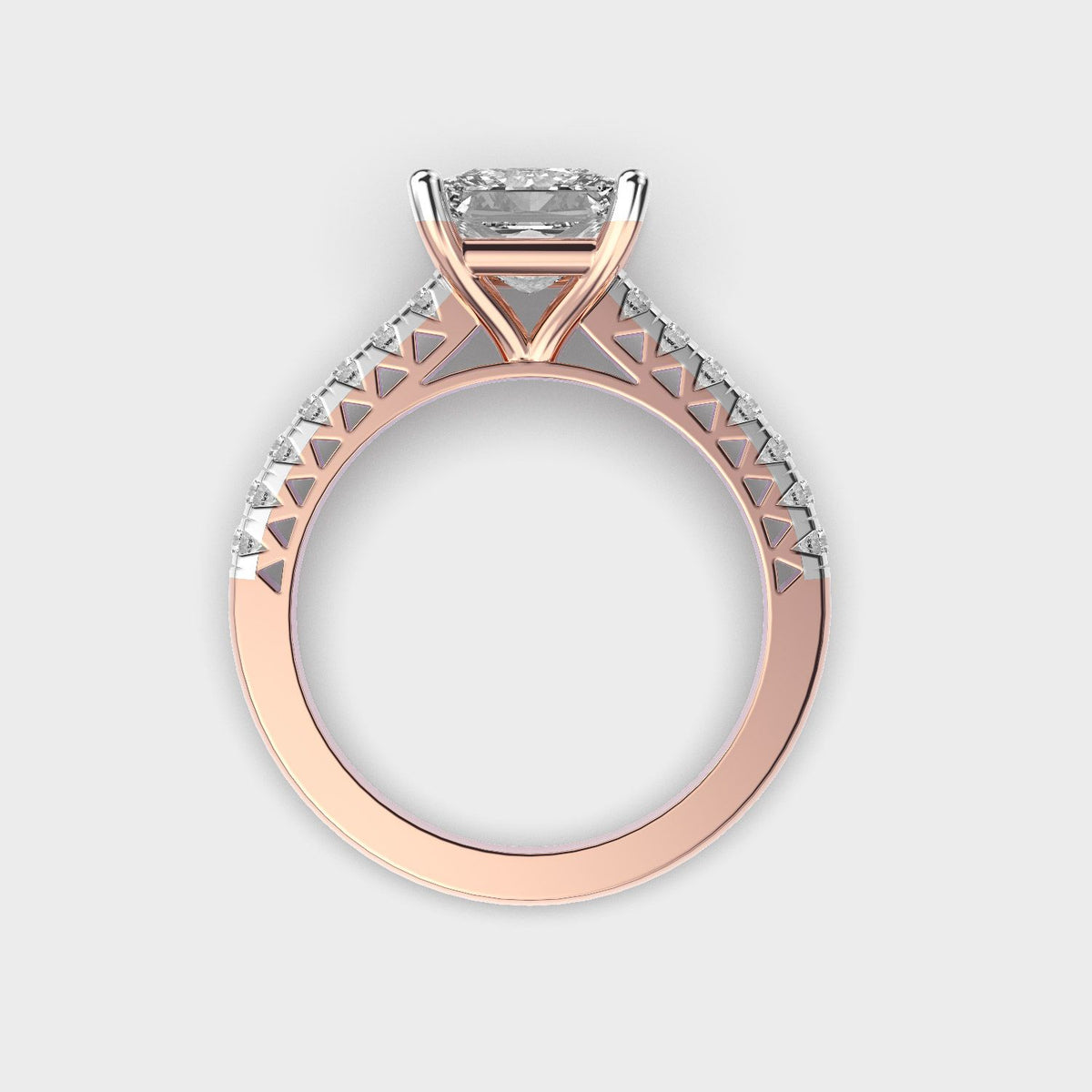 Princess Cut Royal Crown Diamond Ring - View 9