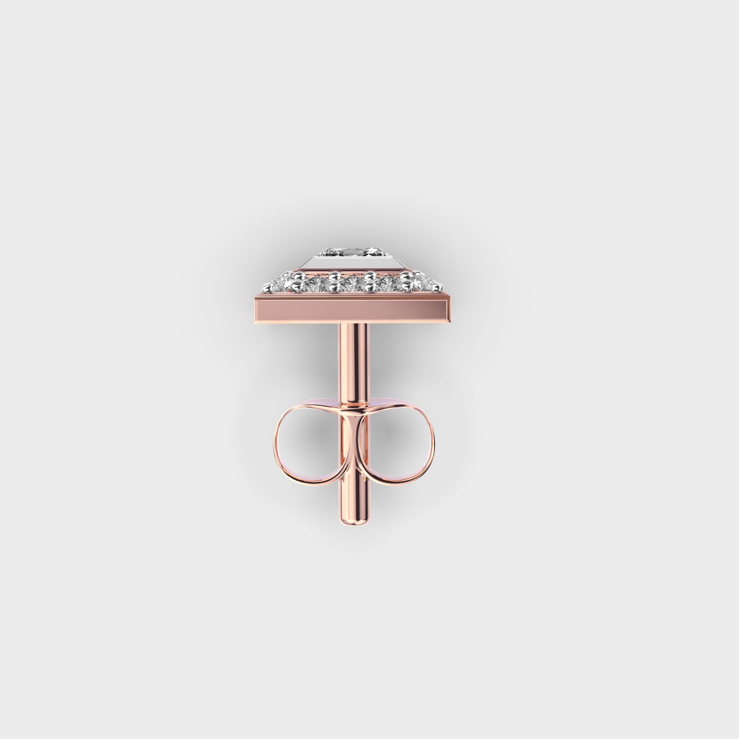 Classic Square Men Princess Diamond Stud
