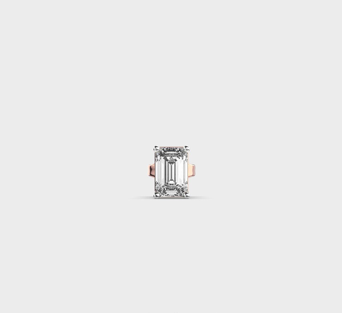 Emerald Cut Diamond Stud for Men