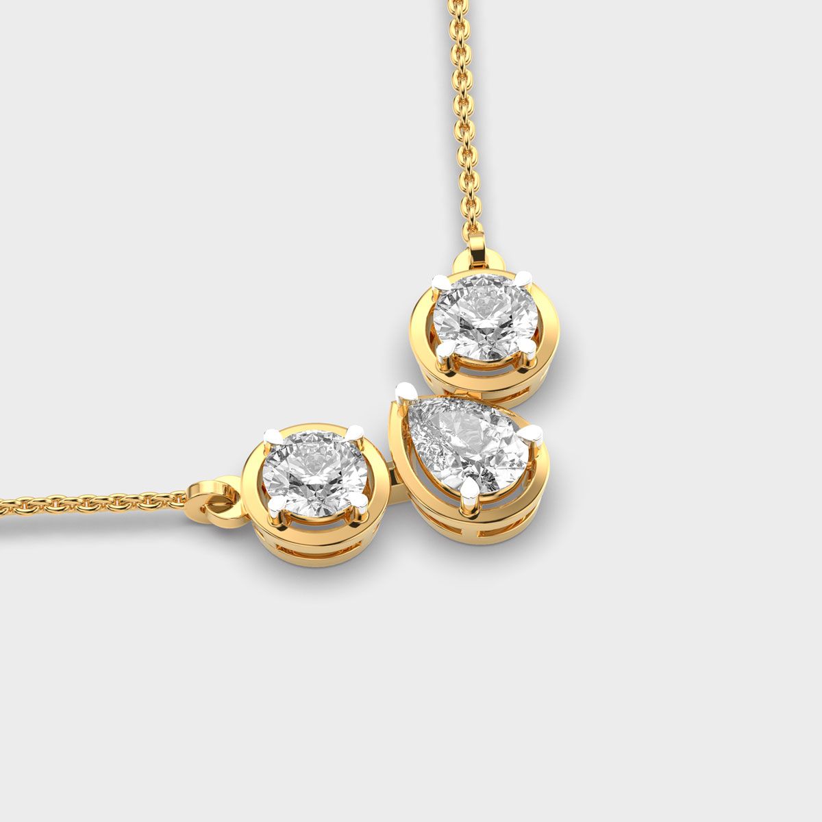 Beauty of Three Diamond Necklace