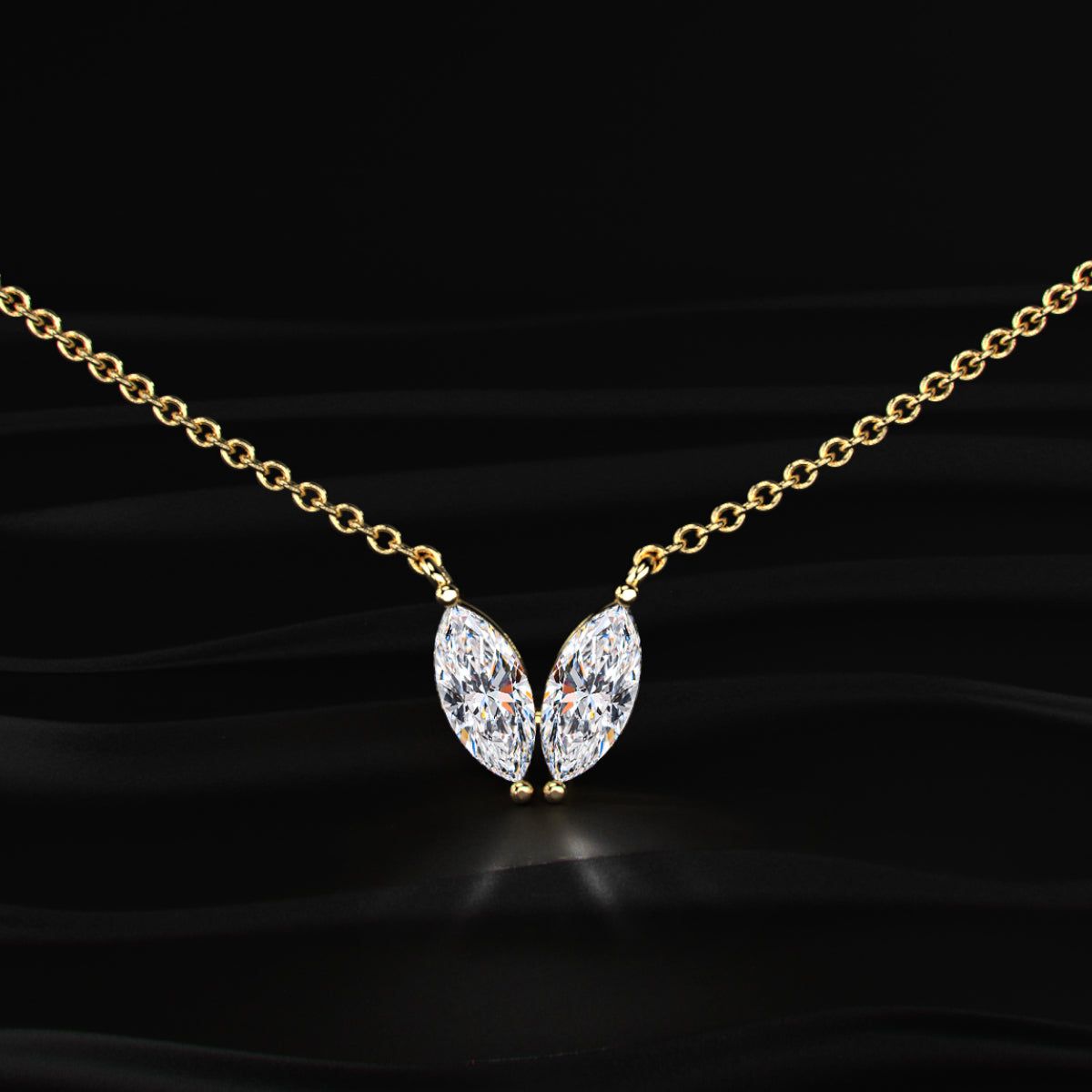 Marquise Shape Diamond Necklace