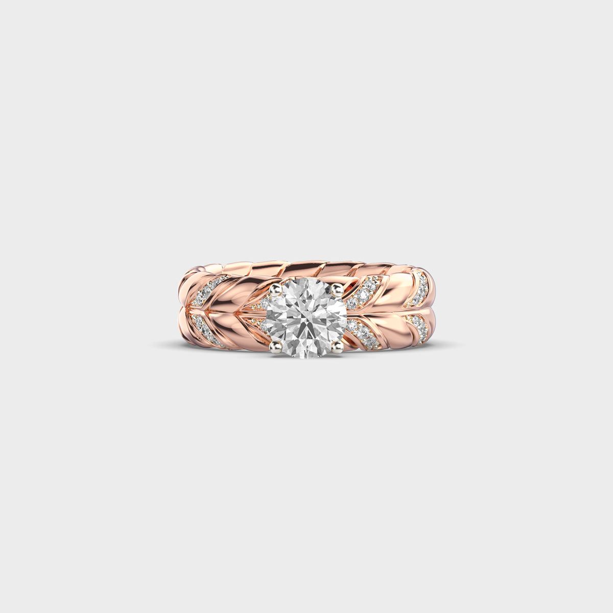 Double Stack Round Diamond Ring - View 1