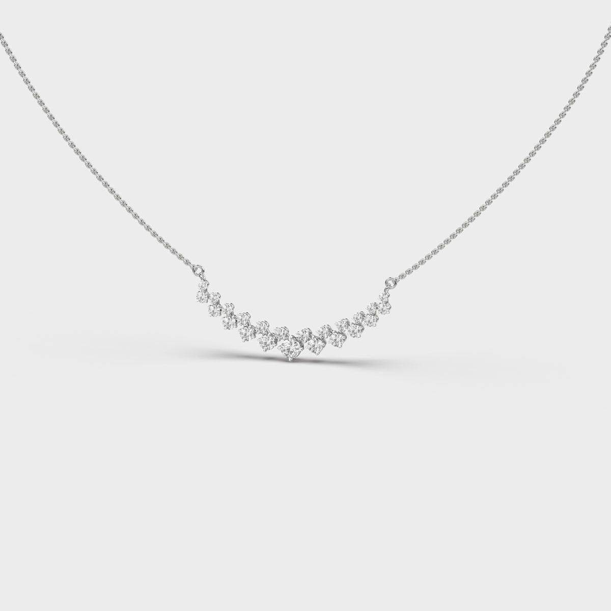 Scattered Curve Diamond Necklace
