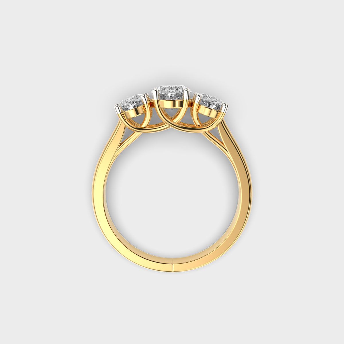 Three Stone Glimmer Diamond Ring - View 4