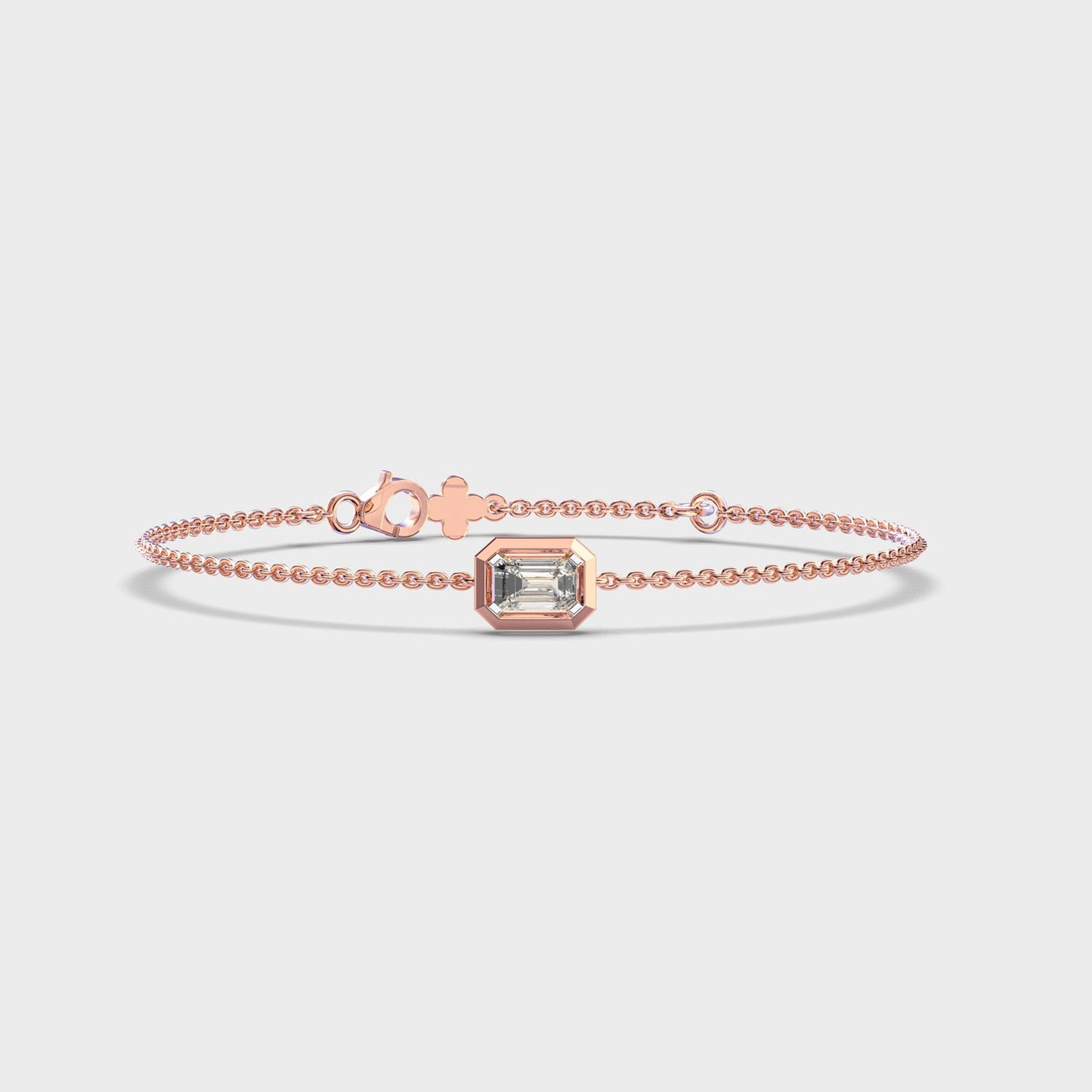 Minimal Everyday Emerald Diamond Bracelet