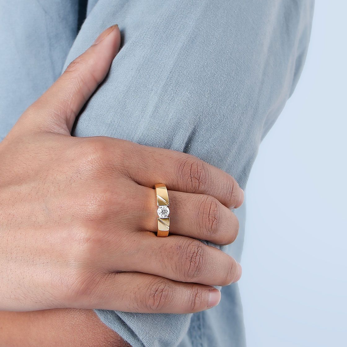 Shining Armour Diamond Band Ring For Men - View 7
