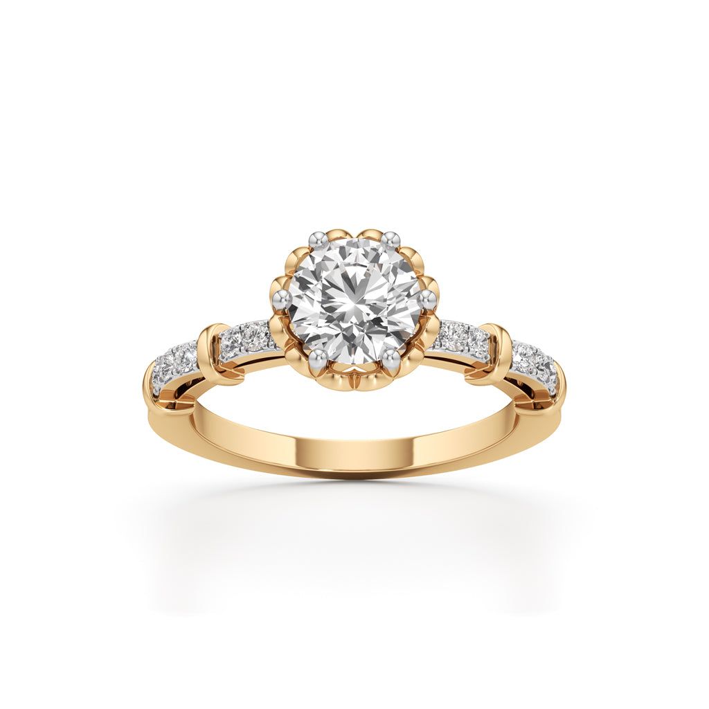 Aurora Crown Solitaire Ring