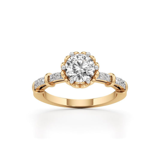 Aurora Crown Solitaire Ring