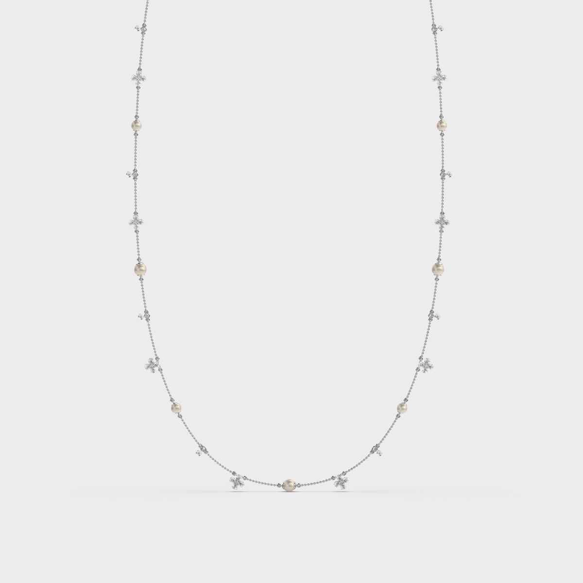 Mixed Diamond Layer Necklace