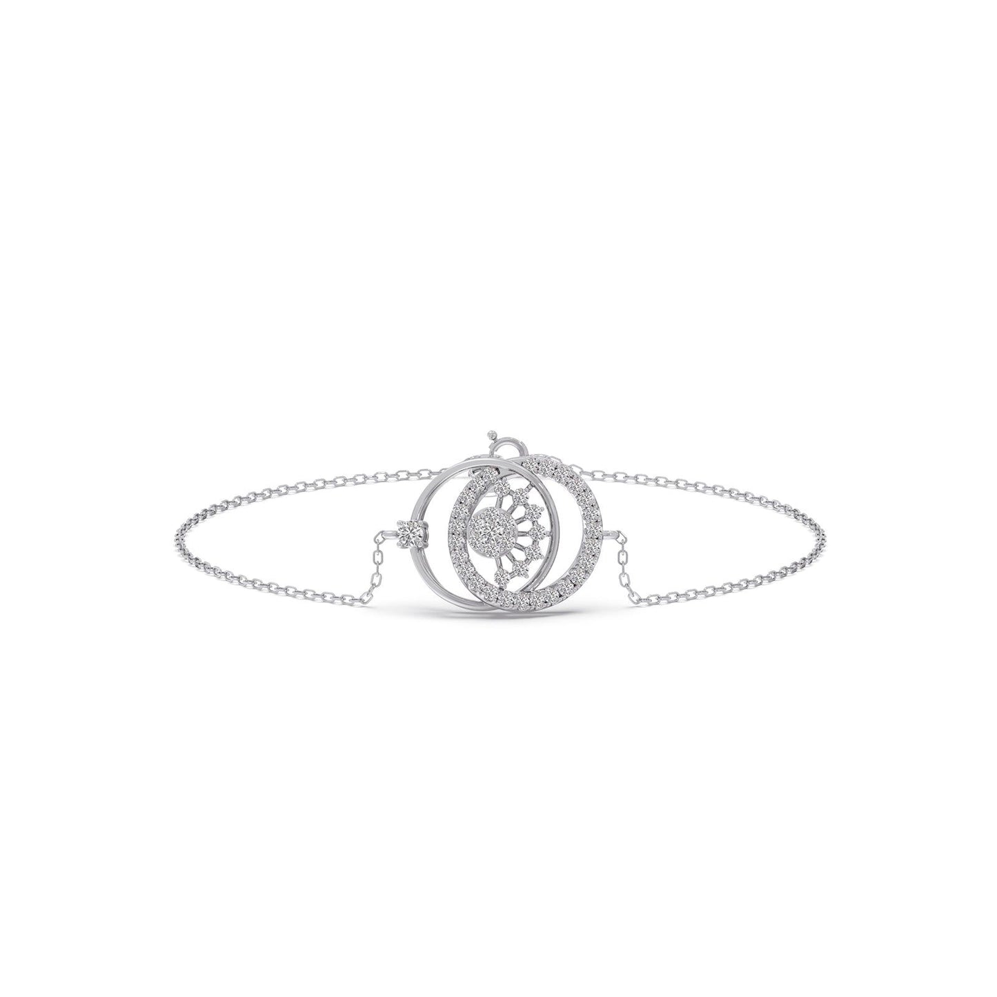 Twin Circle Inter Looped Diamond Bracelet