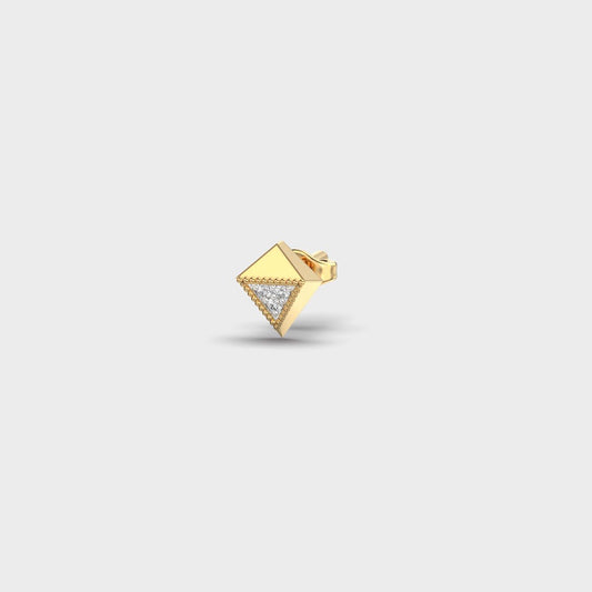 Gleaming Kite Shaped Diamond Stud For Men