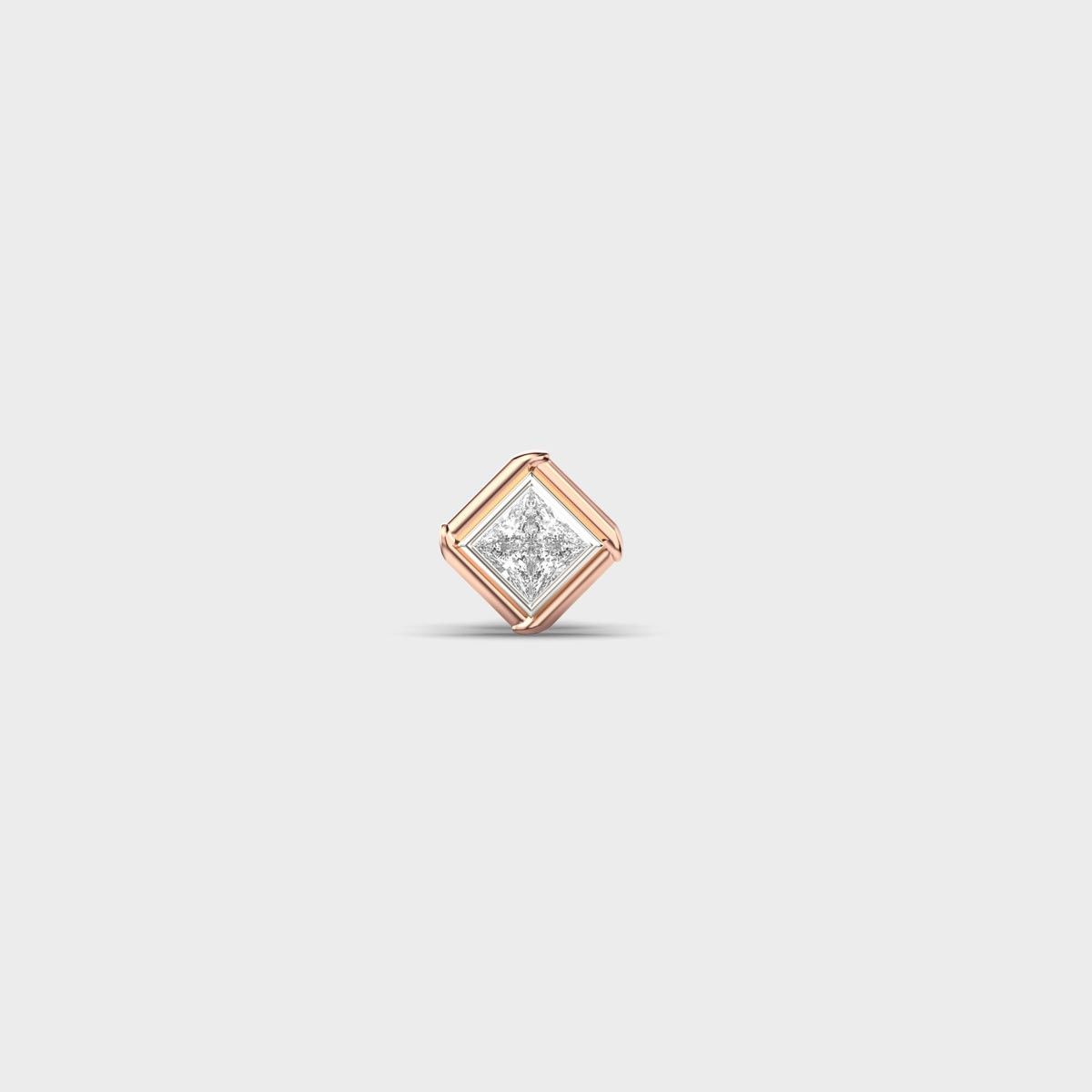 Dazzling Edge Round Cut Diamond Stud For Men