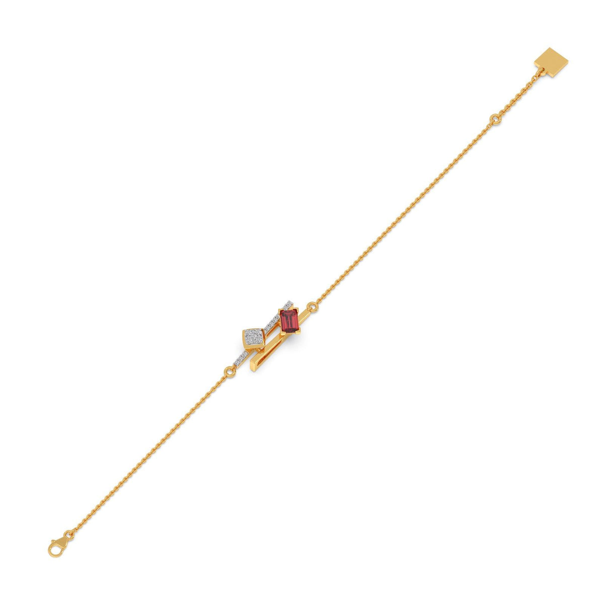 Blush Gemstone Linear Chain Bracelet