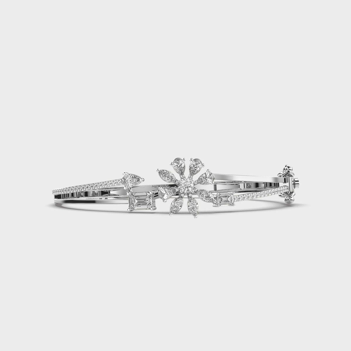 Floral Charm Diamond Bracelet
