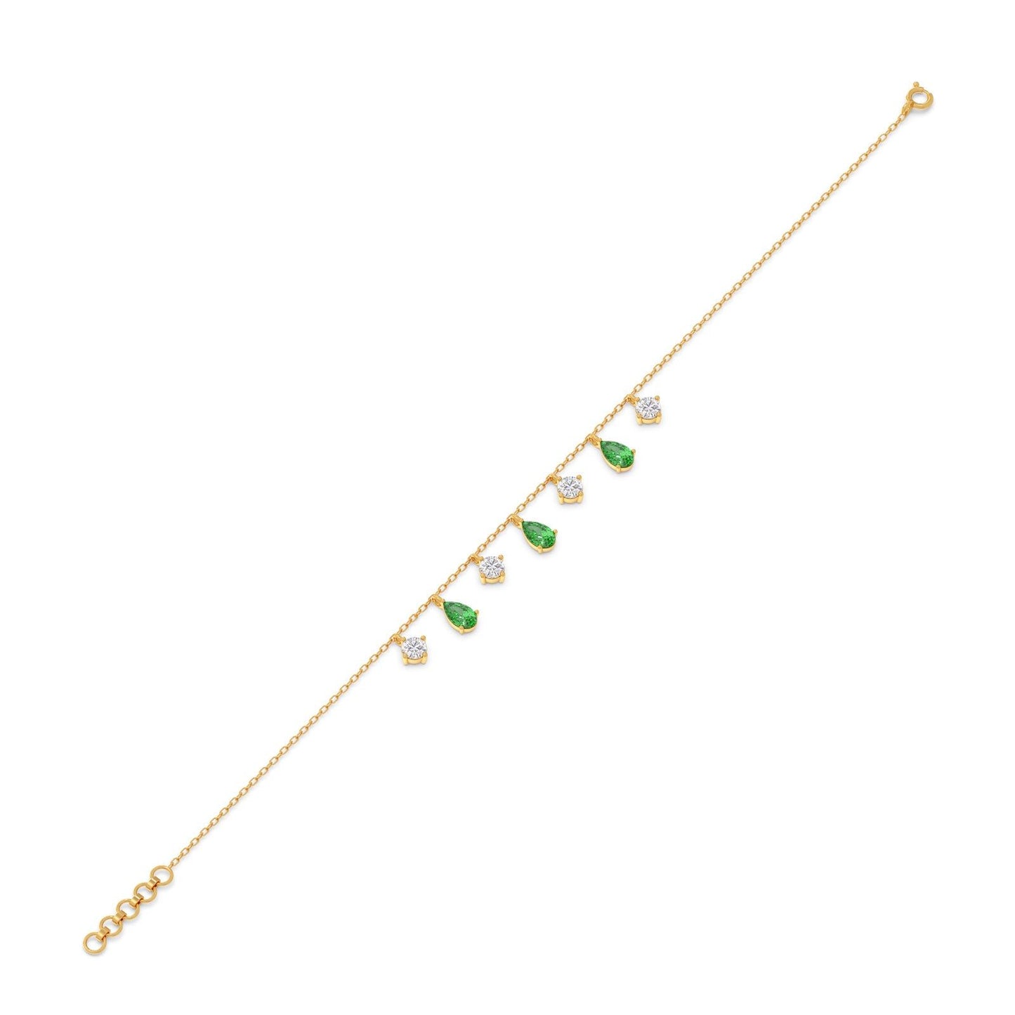 Verdant Sparkle Diamond Chain Bracelet