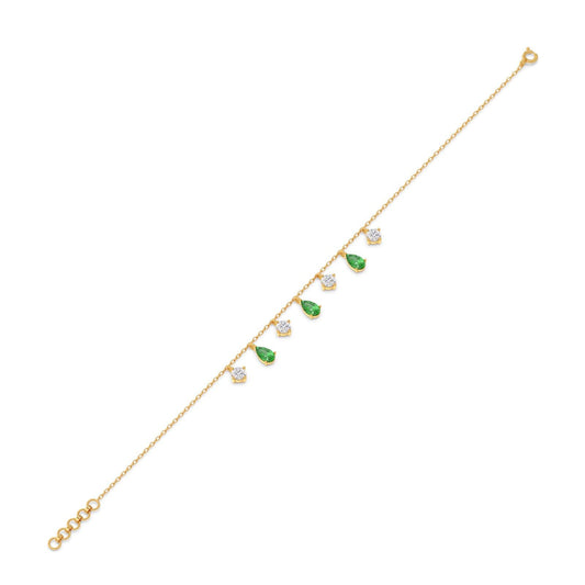 Verdant Sparkle Diamond Chain Bracelet