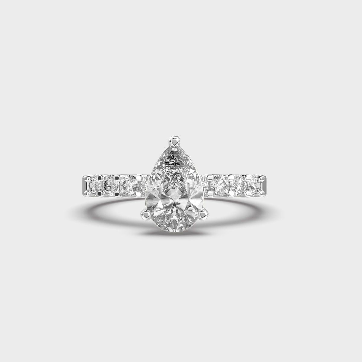 Pear Shaped Glory Solitaire Diamond Ring - View 12