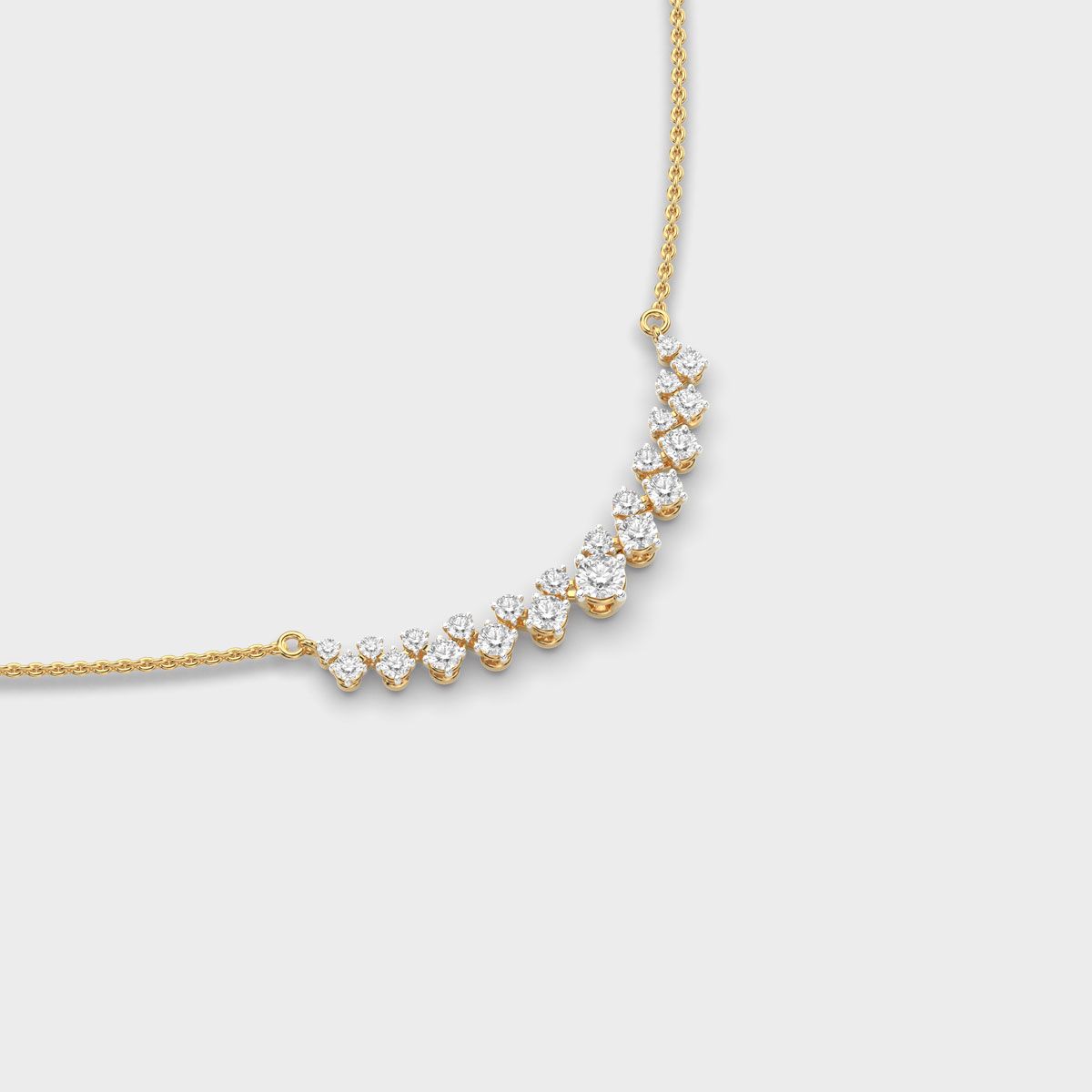 Scattered Curve Diamond Necklace