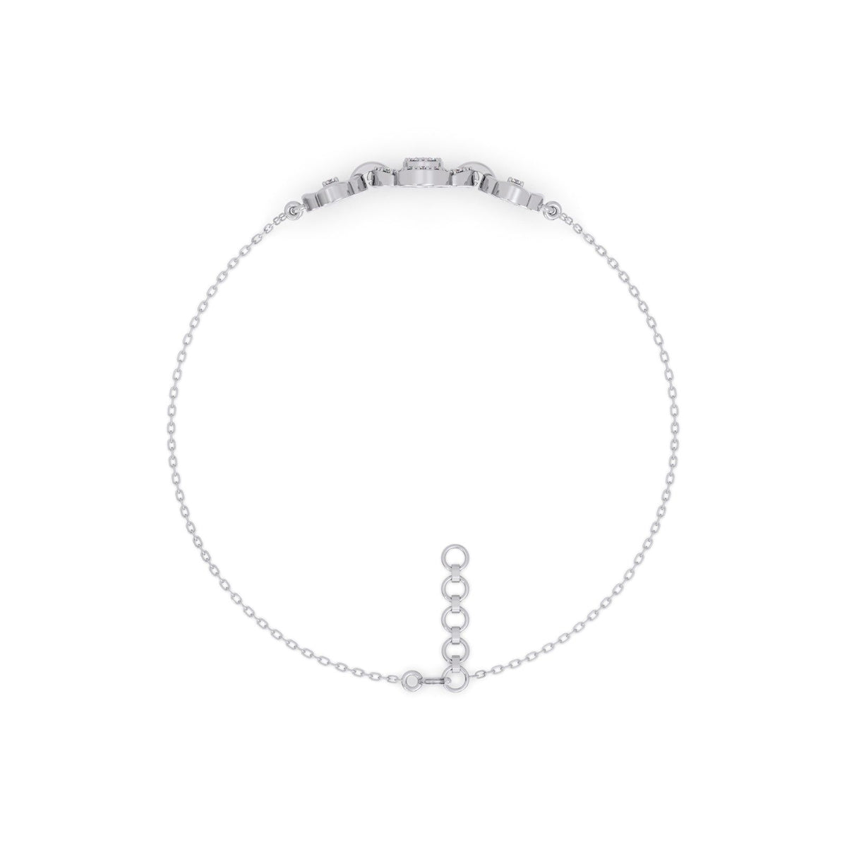 Clover Bloom Round Diamond Bracelet