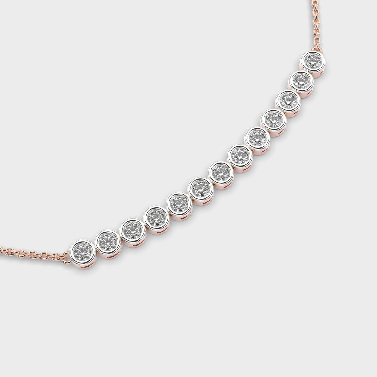 Stellar Stacks Diamond Necklace with Chain