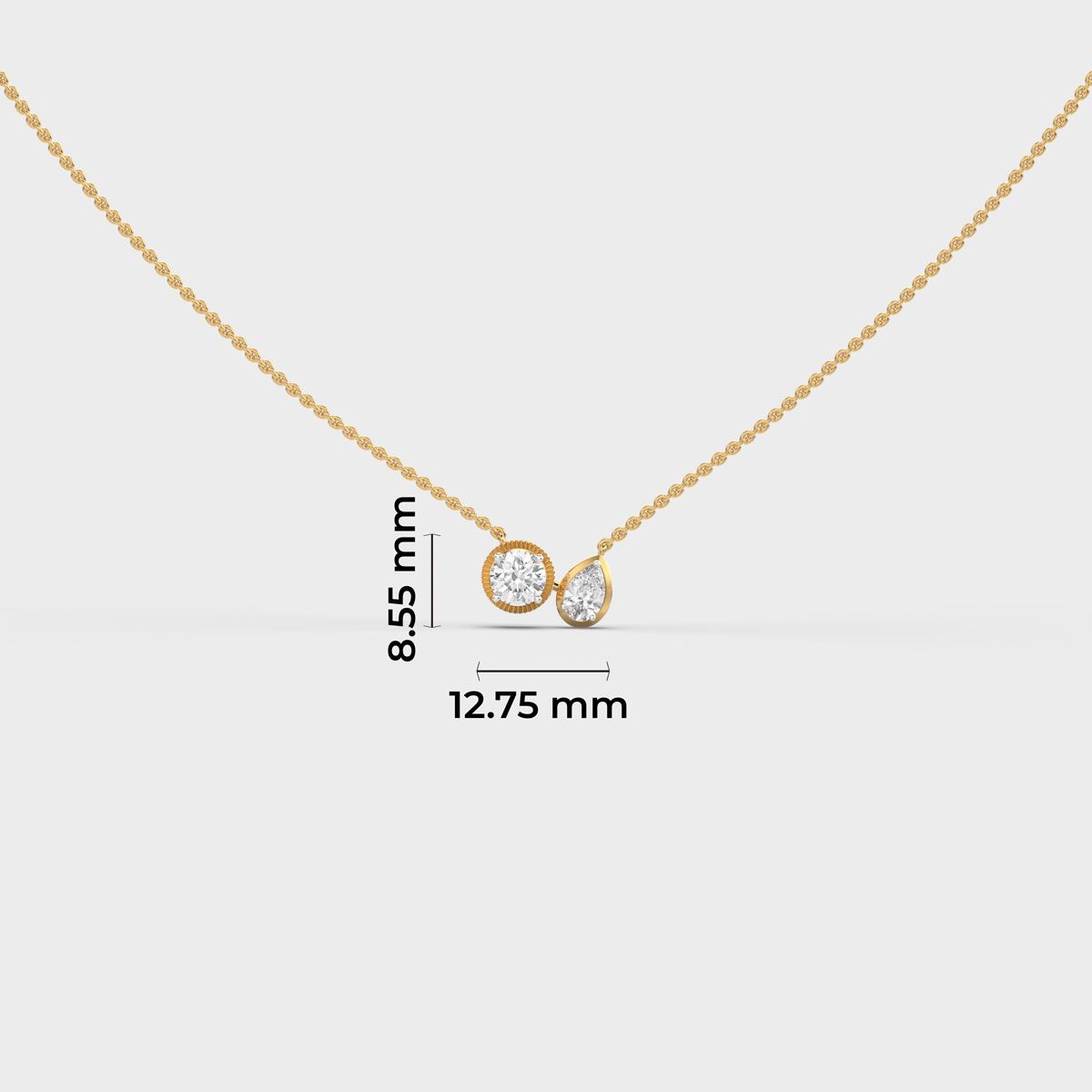 Twin Stone Bezel Diamond Necklace