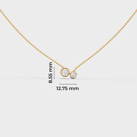 Twin Stone Bezel Diamond Necklace