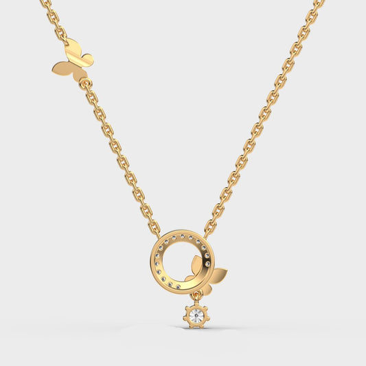 Butterfly Halo Necklace with Chain