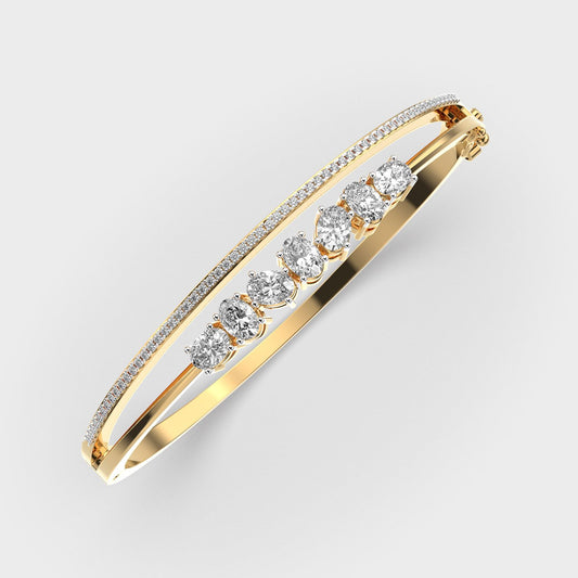 Shining Symphony Oval And Round Diamond Bracelet