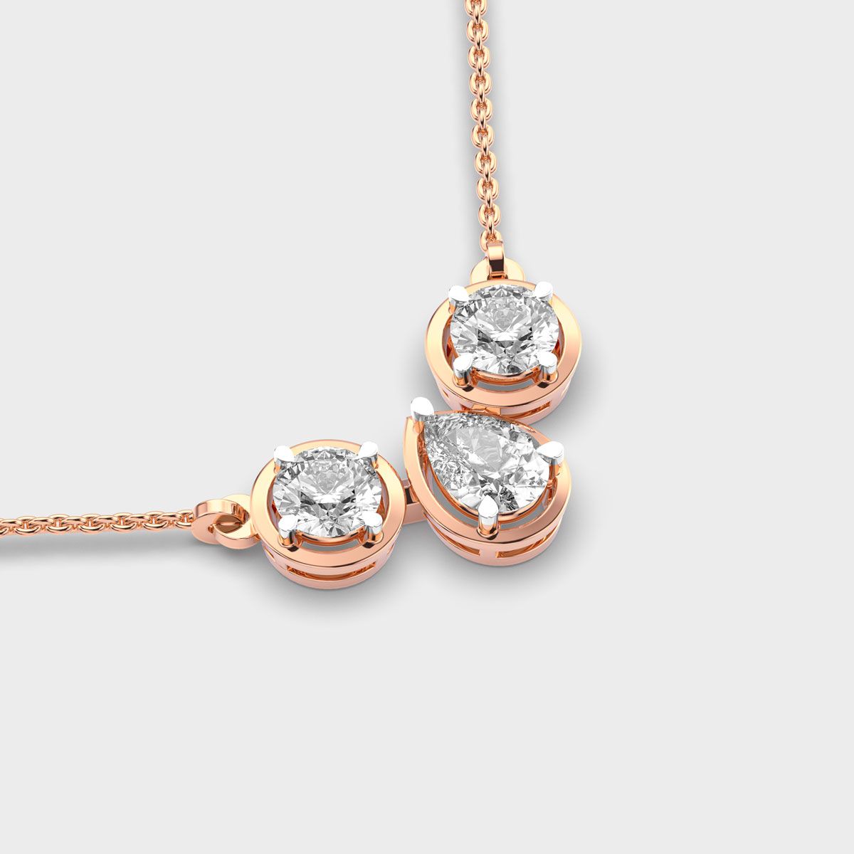 Beauty of Three Diamond Necklace