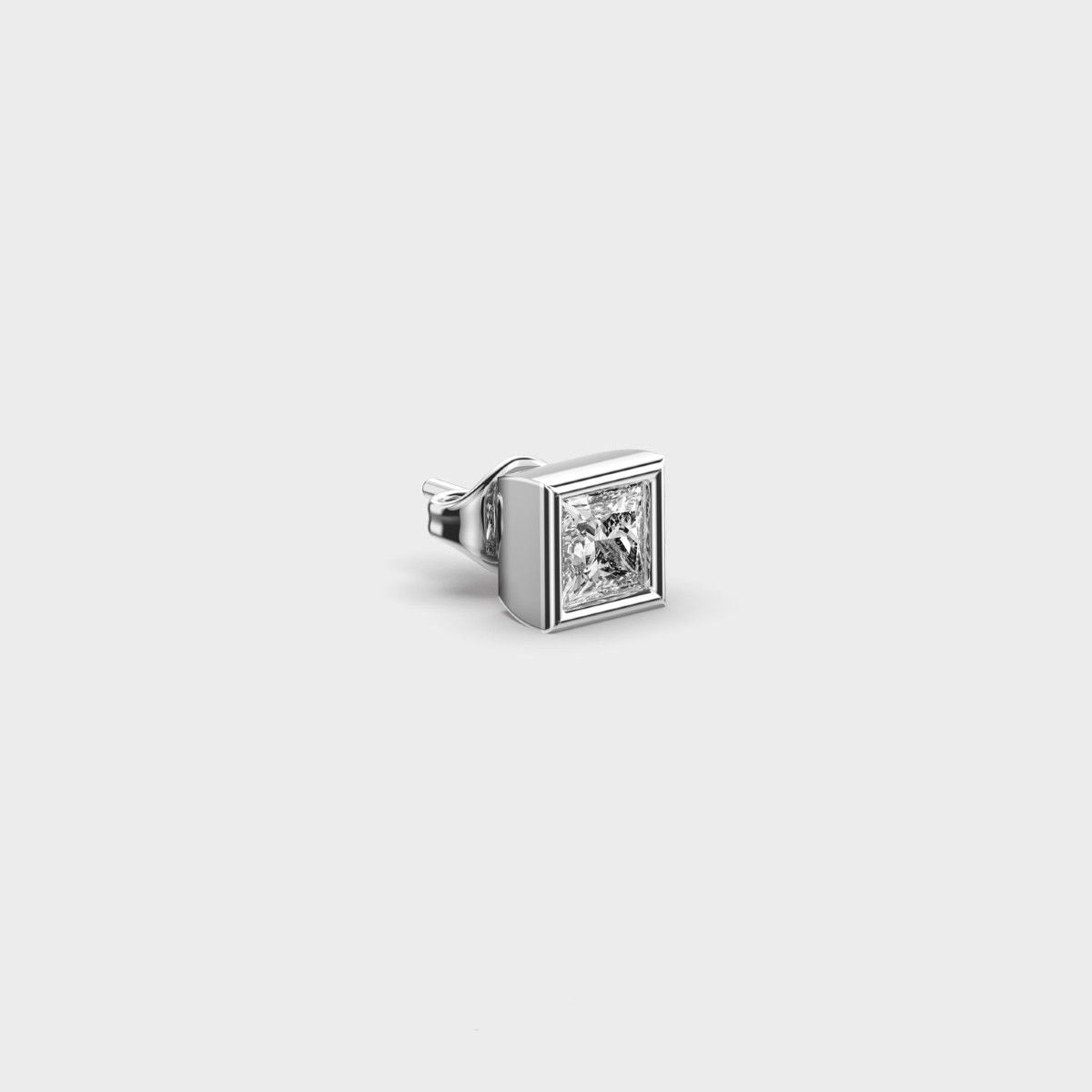 Cornerstone Square Diamond Stud for Men