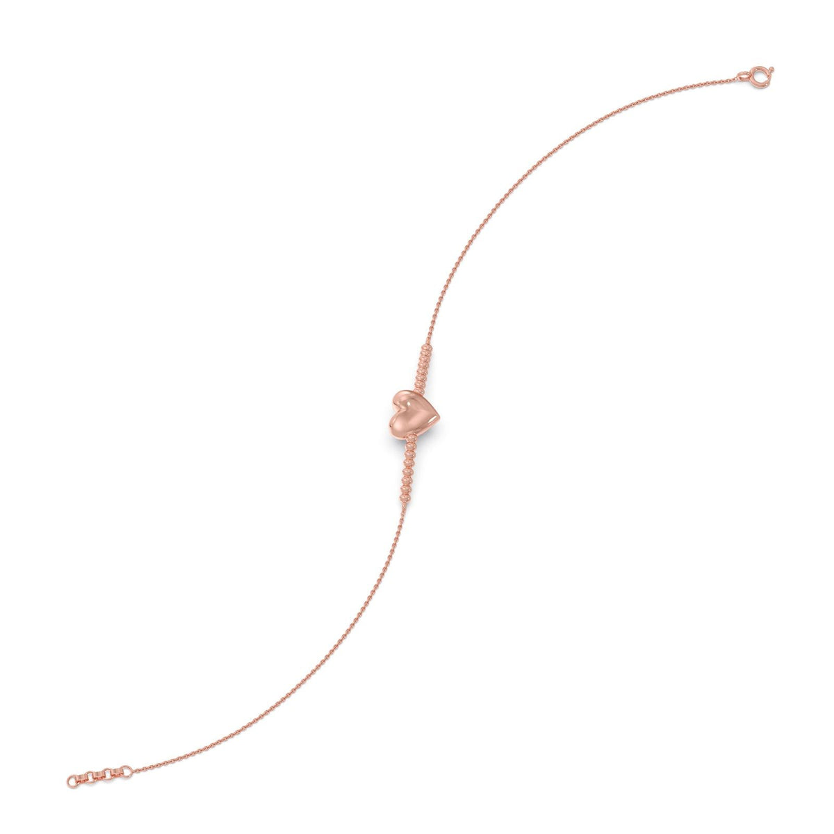 Heart Plain Gold Chain Bracelet