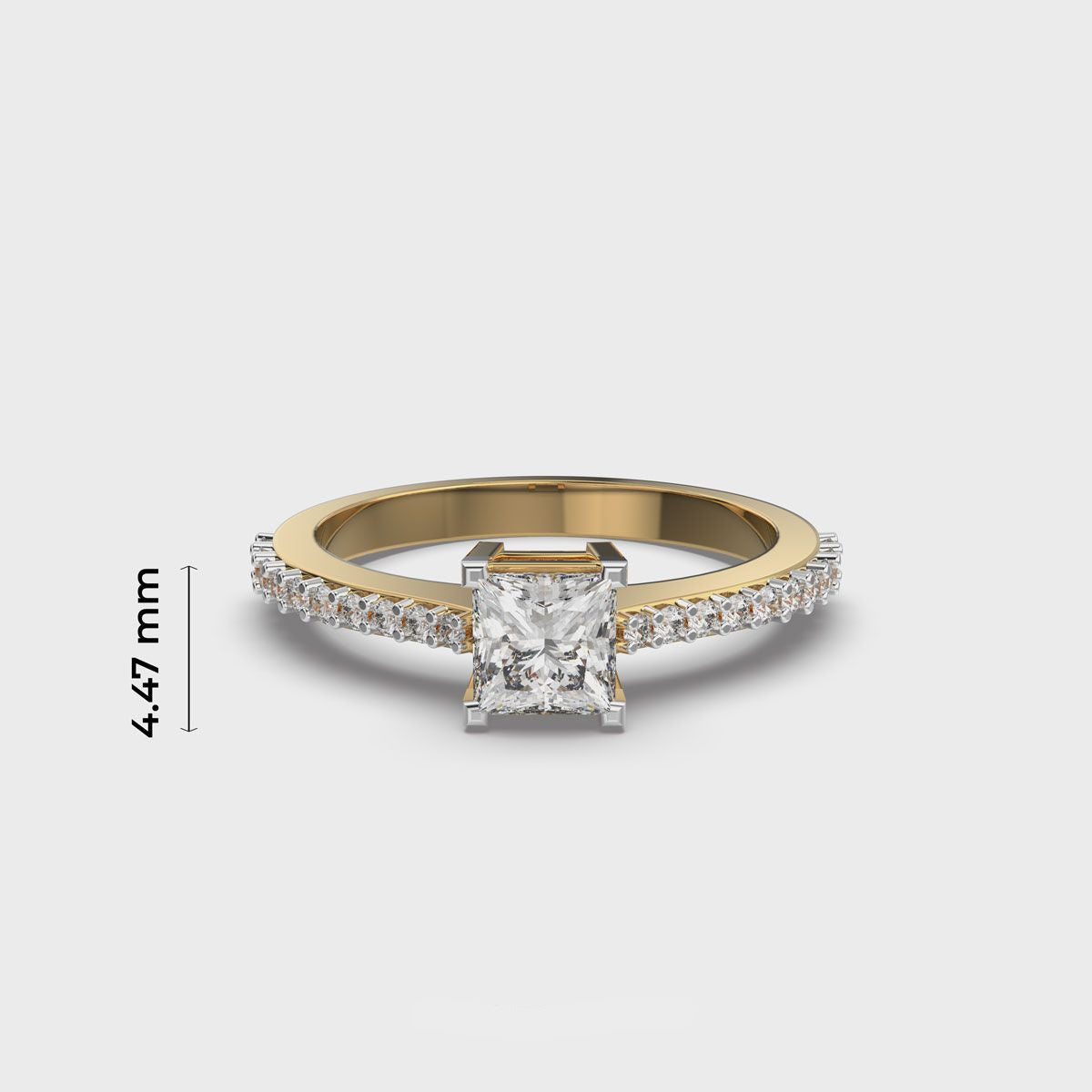 Princess Cut Diamond Pave Band Ring - View 5